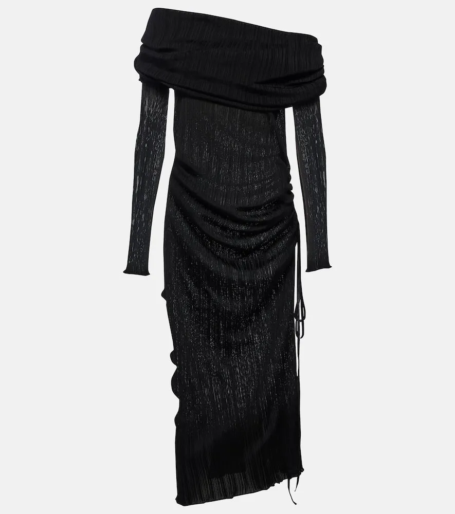 Alaia Draped off-shoulder maxi dress