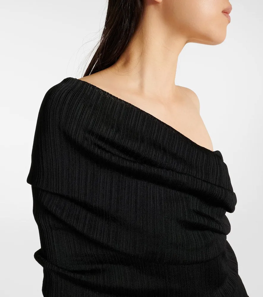 Alaia Draped off-shoulder maxi dress