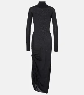 Alaia Draped wool turtleneck dress