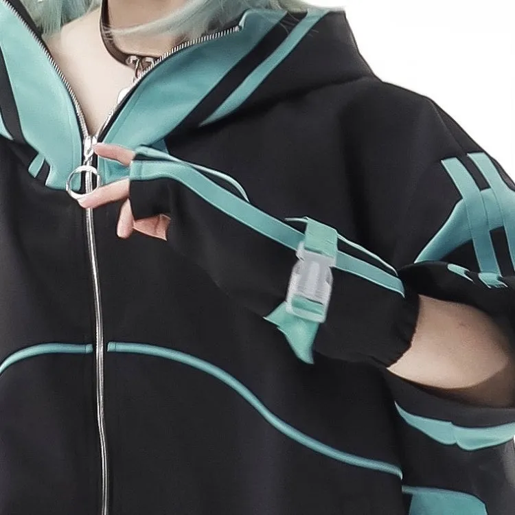 Black&Green Strap Design Sleeves
