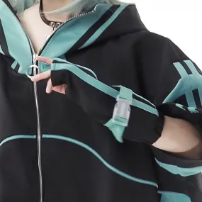 Black&Green Strap Design Sleeves