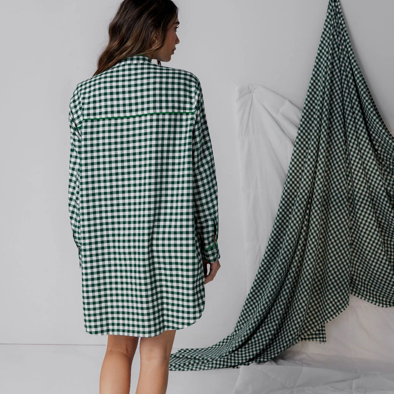 Brushed Flannel Shirt Dress