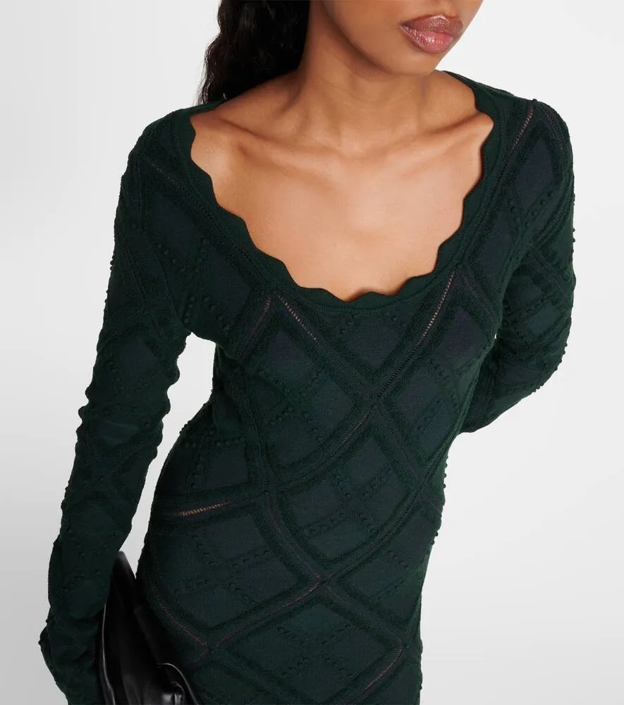 Burberry Aran wool-blend midi dress