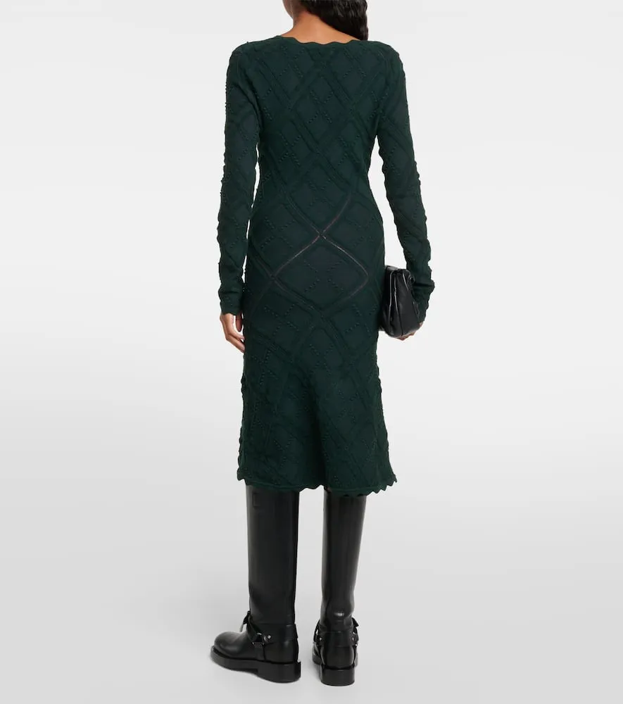 Burberry Aran wool-blend midi dress