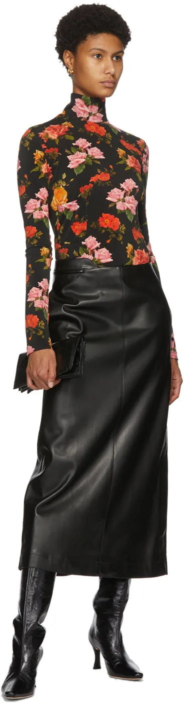 Commission Black Faux-Leather Fanny Skirt