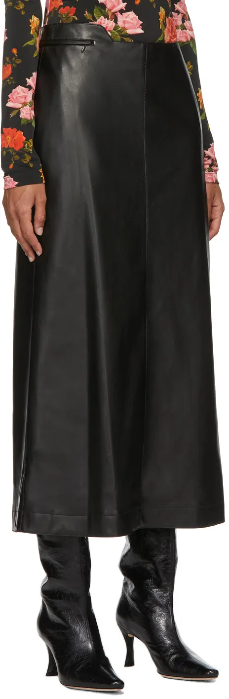 Commission Black Faux-Leather Fanny Skirt