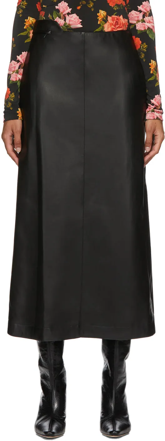 Commission Black Faux-Leather Fanny Skirt