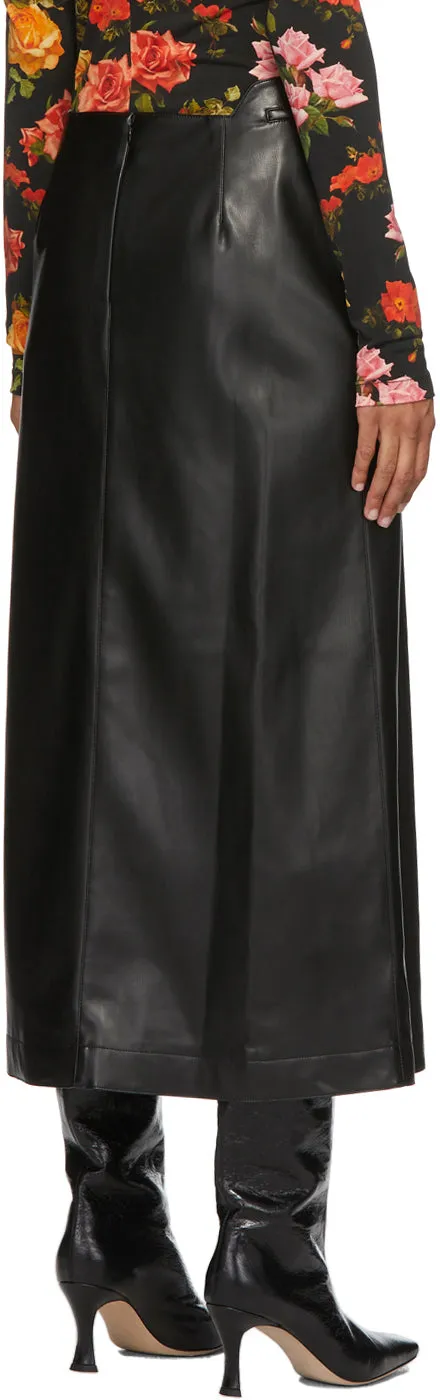 Commission Black Faux-Leather Fanny Skirt