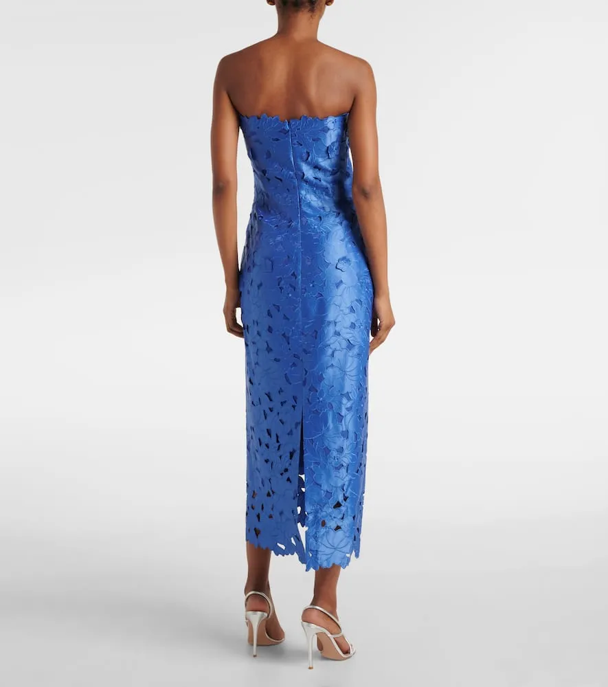 Costarellos Delmara strapless lace midi dress