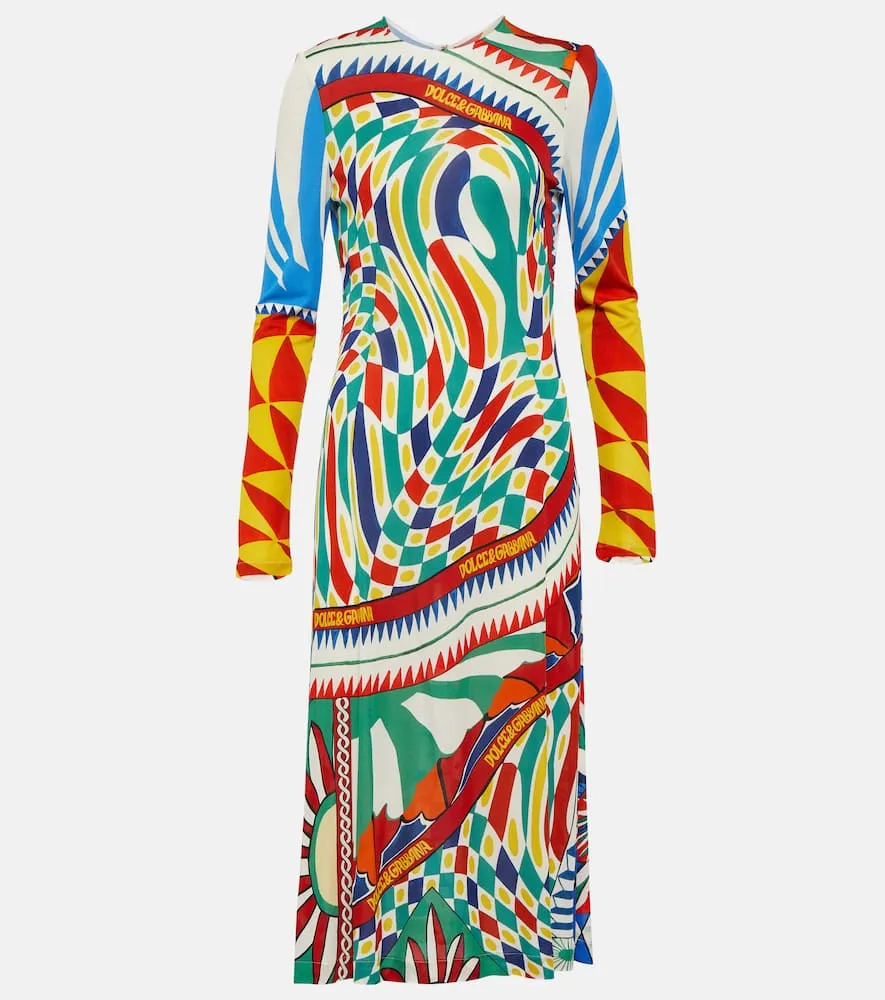 Dolce&Gabbana Carretto printed organzine midi dress