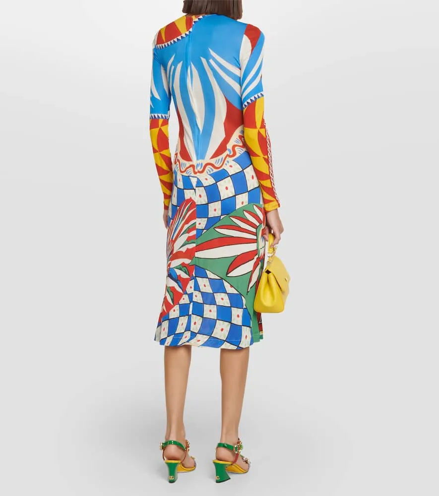 Dolce&Gabbana Carretto printed organzine midi dress