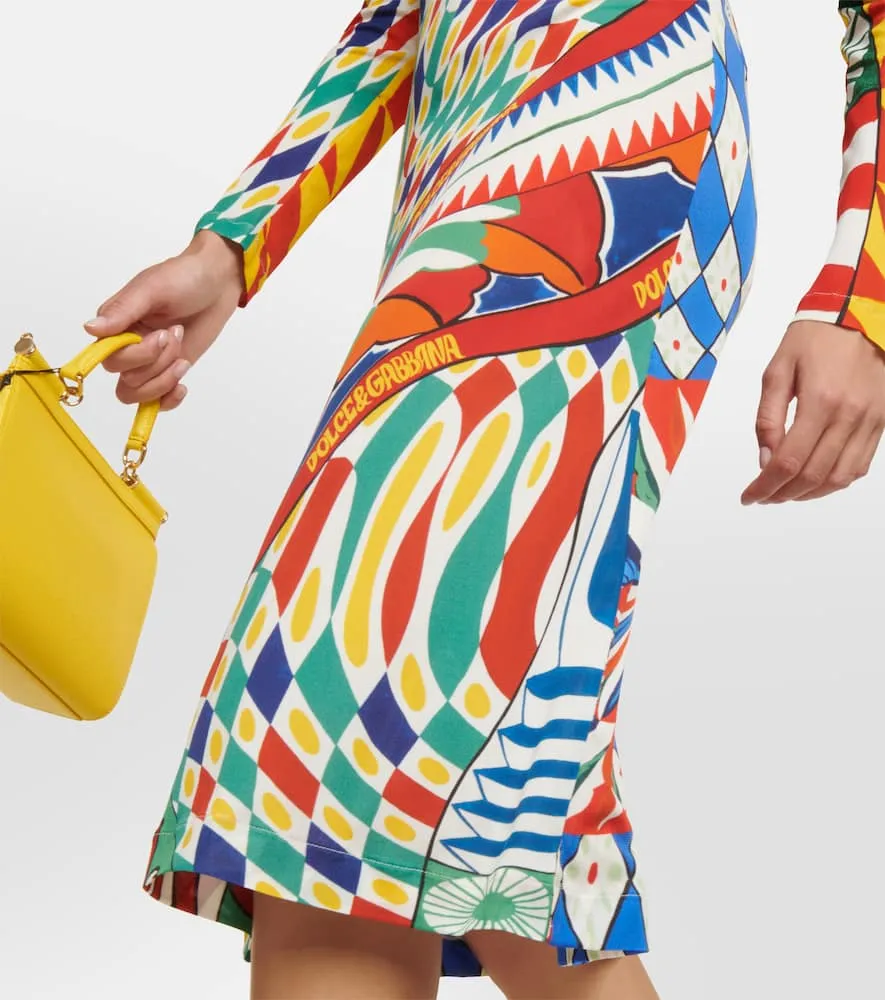 Dolce&Gabbana Carretto printed organzine midi dress