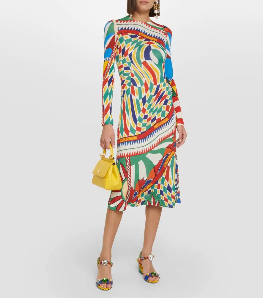 Dolce&Gabbana Carretto printed organzine midi dress