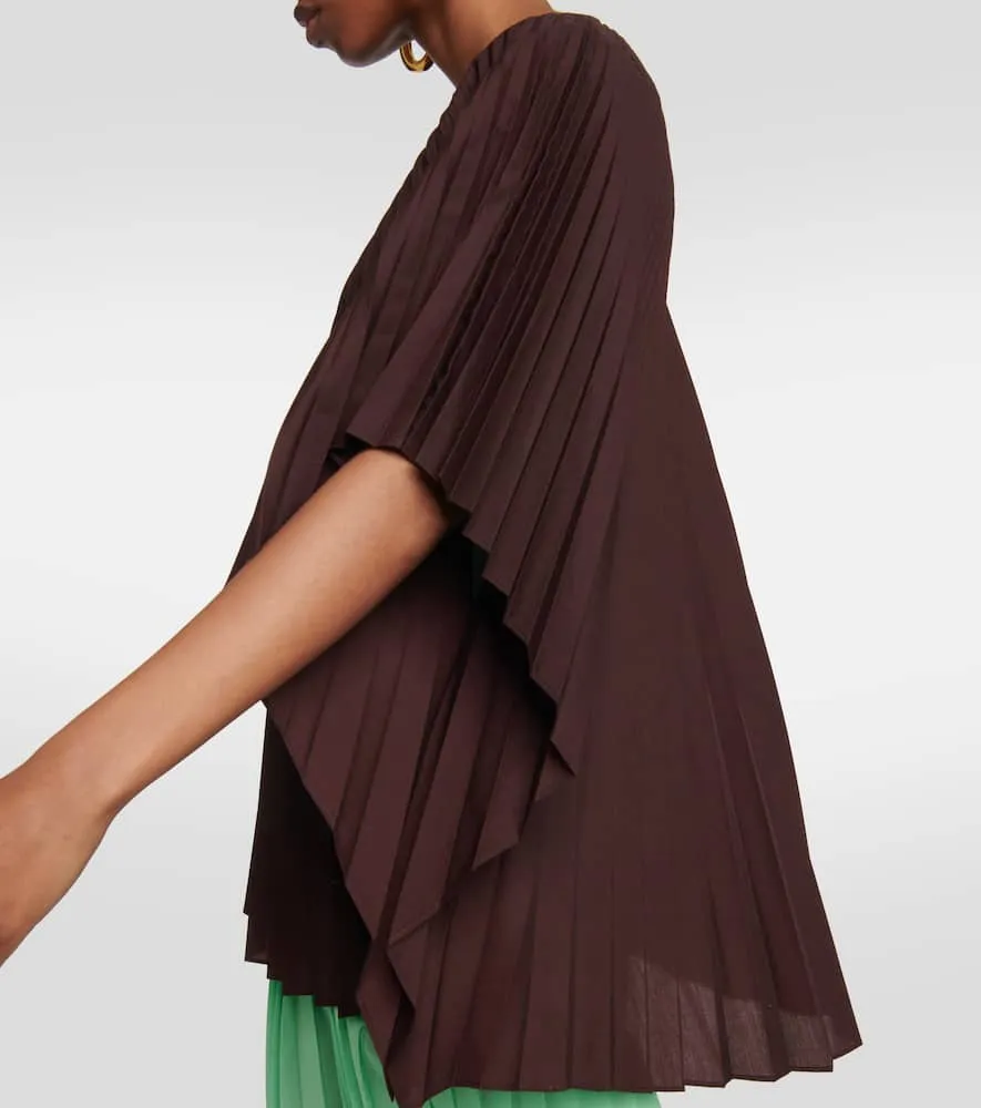 Dries Van Noten Pleated poplin midi dress