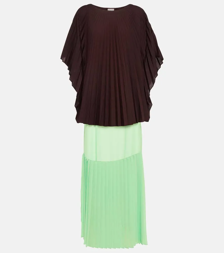 Dries Van Noten Pleated poplin midi dress