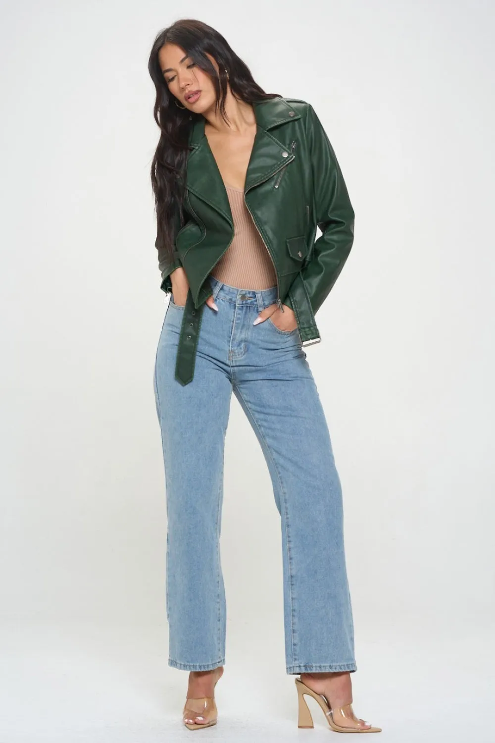 Forest Green Biker Jacket