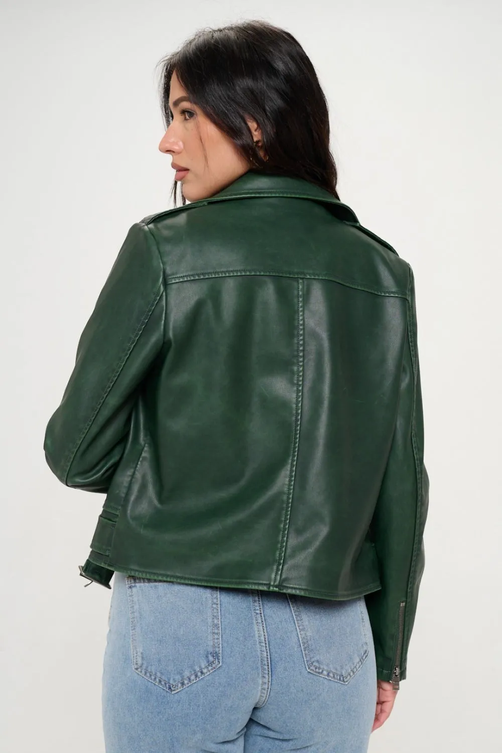 Forest Green Biker Jacket
