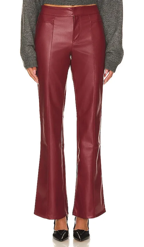 Free People x We The Free Uptown High Rise Faux Leather Pant in Burgundy