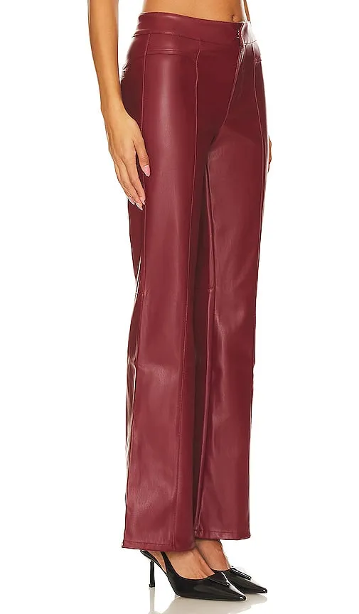 Free People x We The Free Uptown High Rise Faux Leather Pant in Burgundy