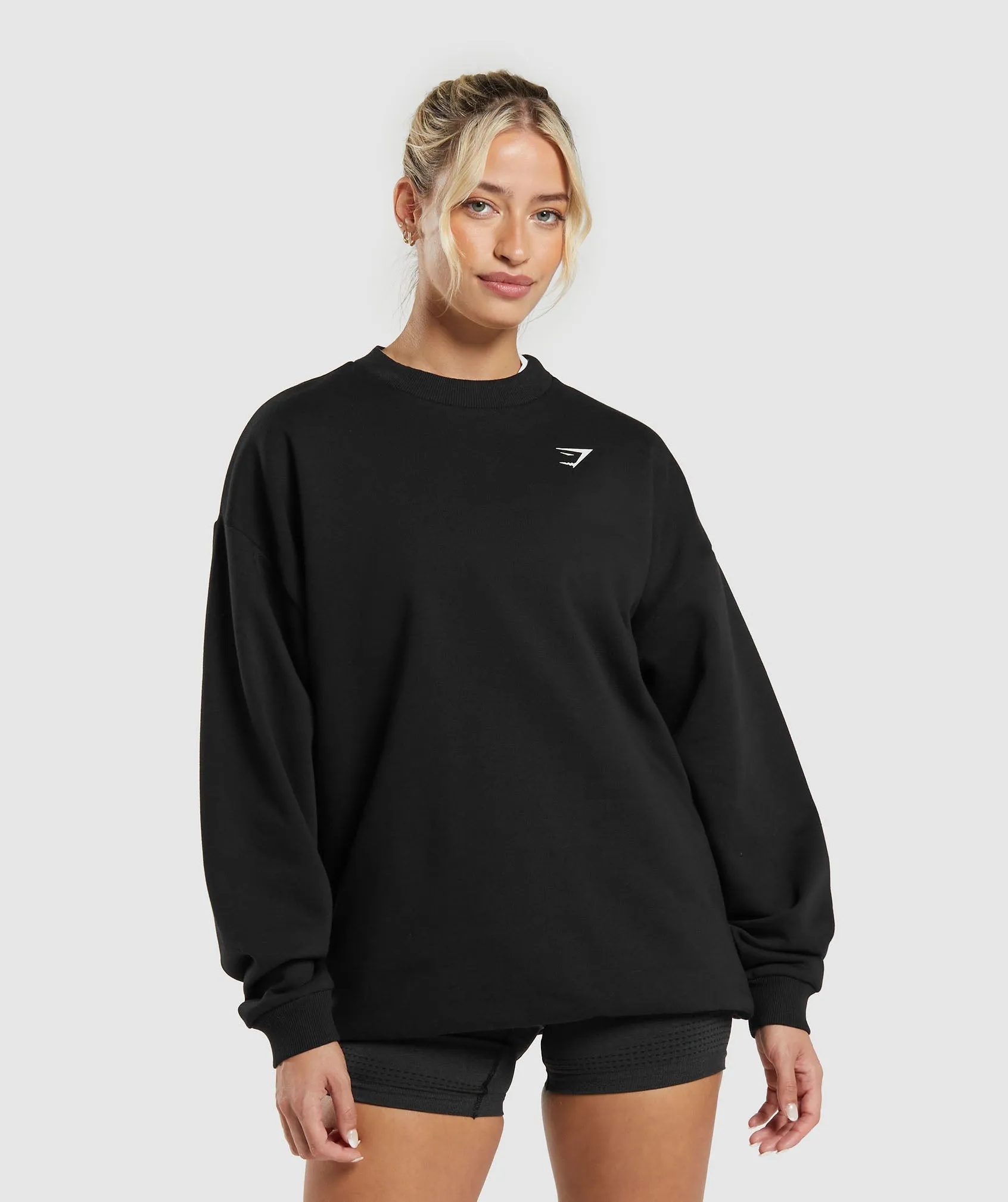 Gymshark Shark Attack Oversized Sweatshirt - Black