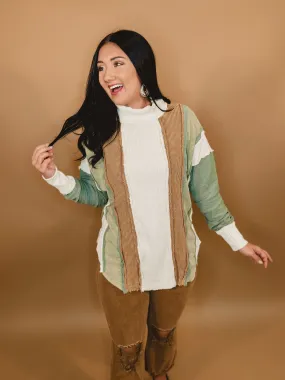 Oli & Hali Color Block Pullover Top - Cream Combo