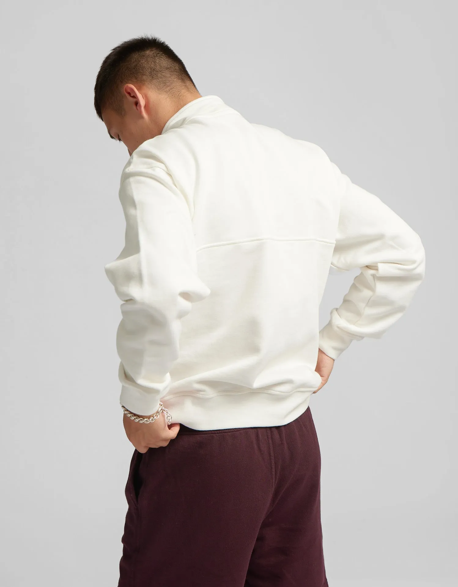 Organic Quarter Zip - Faded Grey