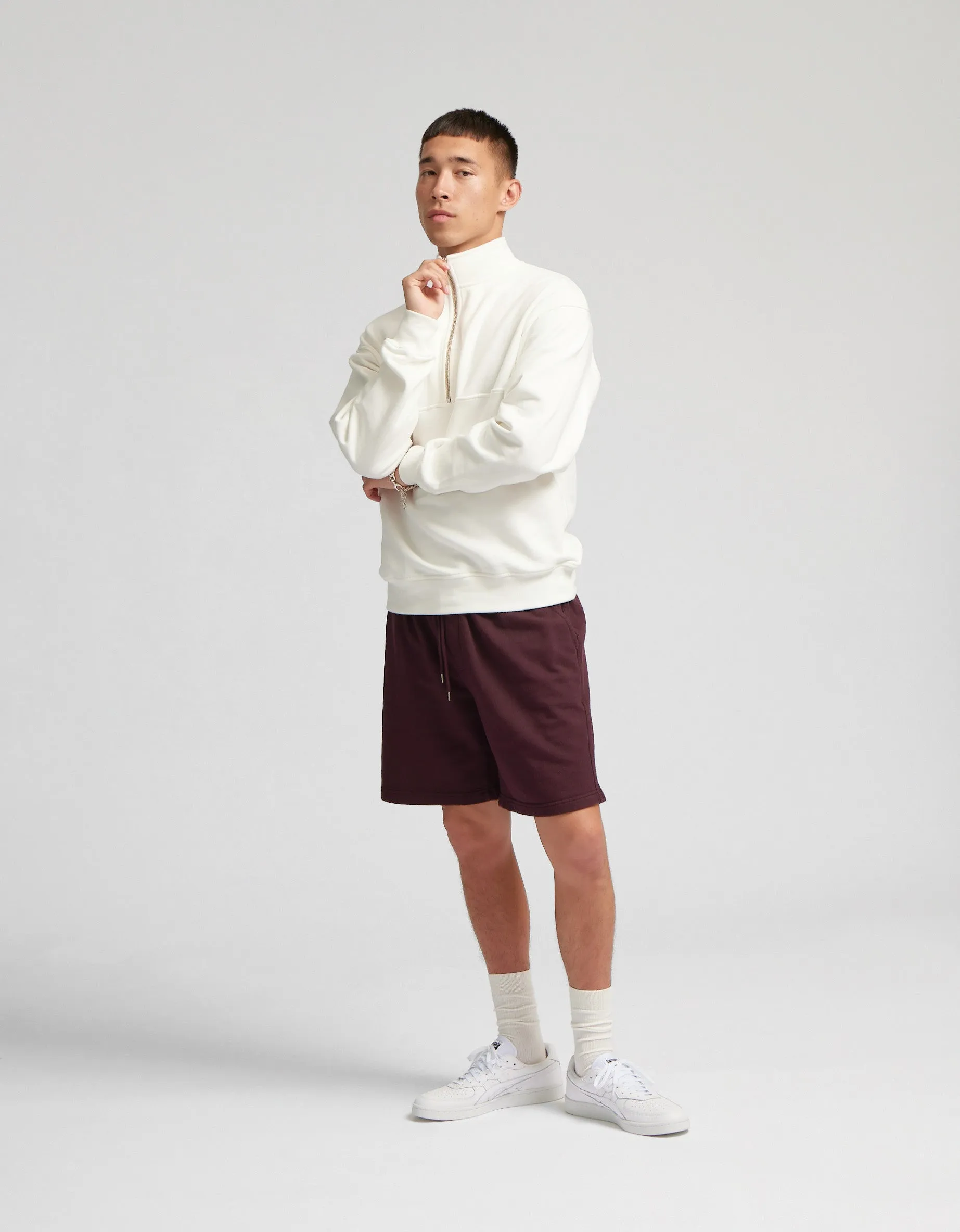 Organic Quarter Zip - Faded Grey