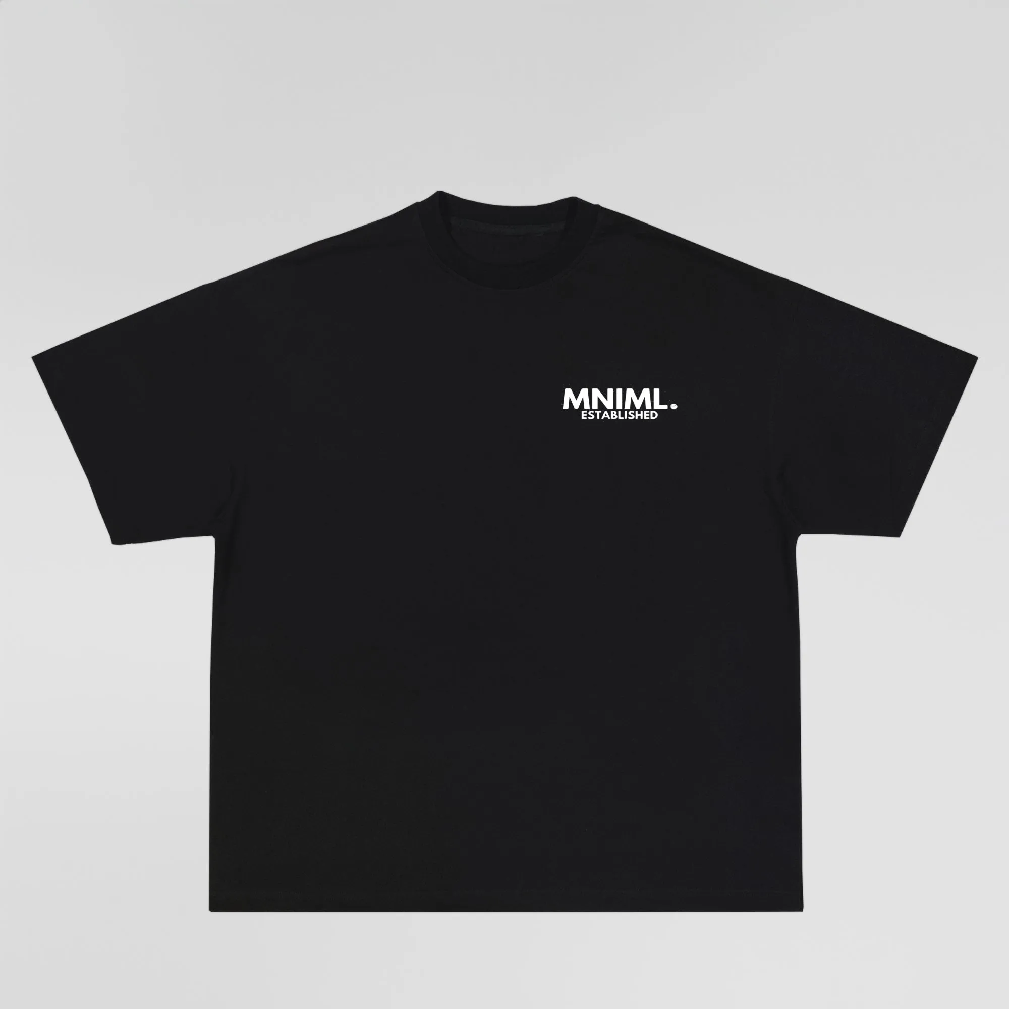 Oversized 'MNIML' Box Tee - Charcoal