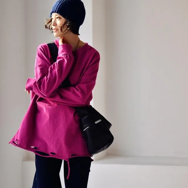 Oversized Ripped Pullover
