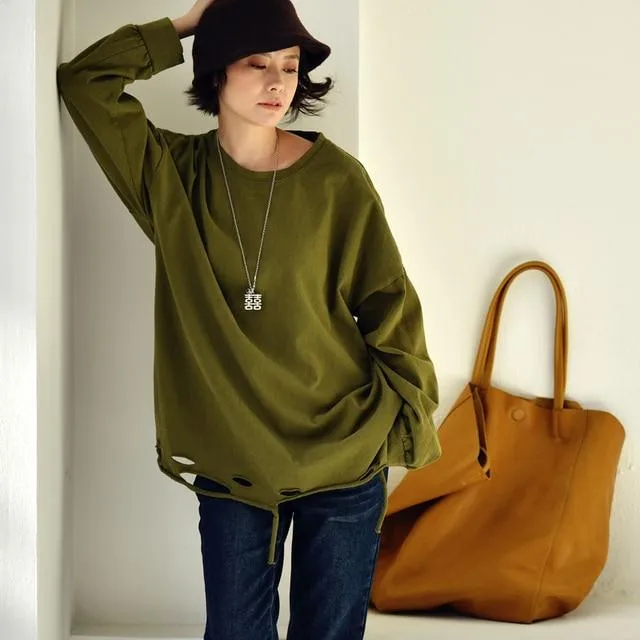 Oversized Ripped Pullover
