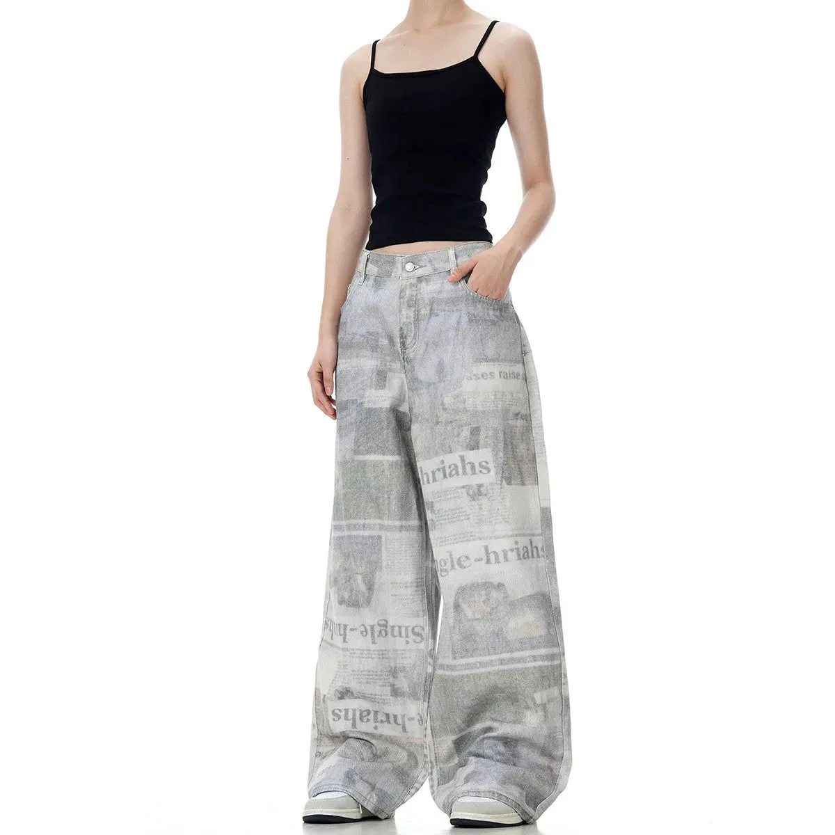 Retro News Baggy Jeans