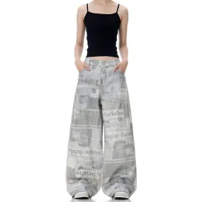 Retro News Baggy Jeans