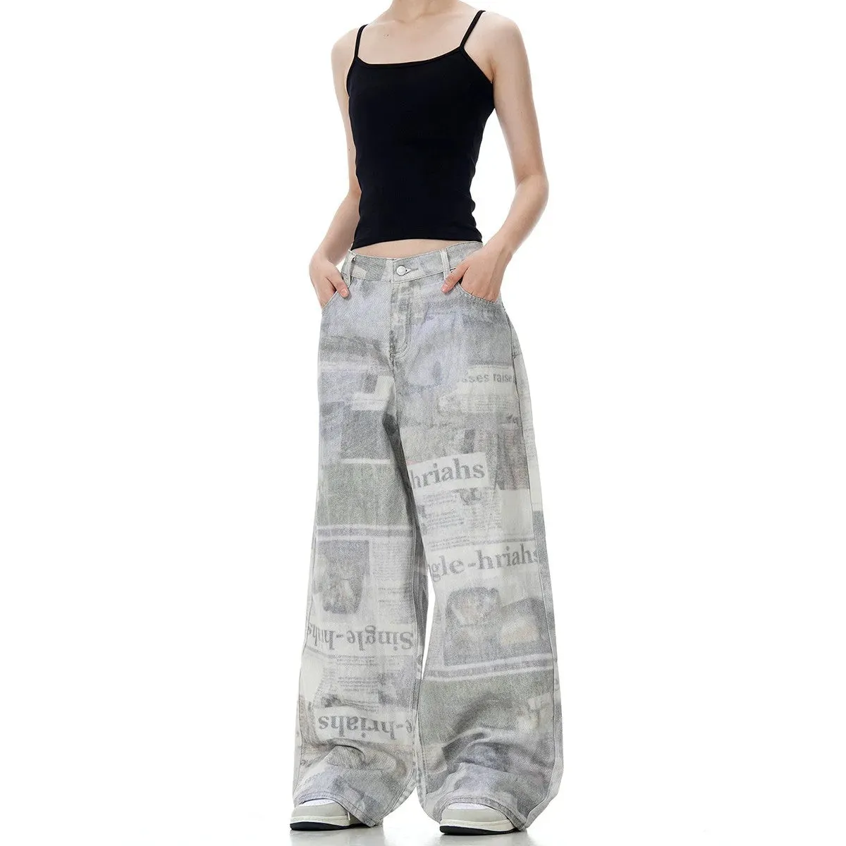 Retro News Baggy Jeans