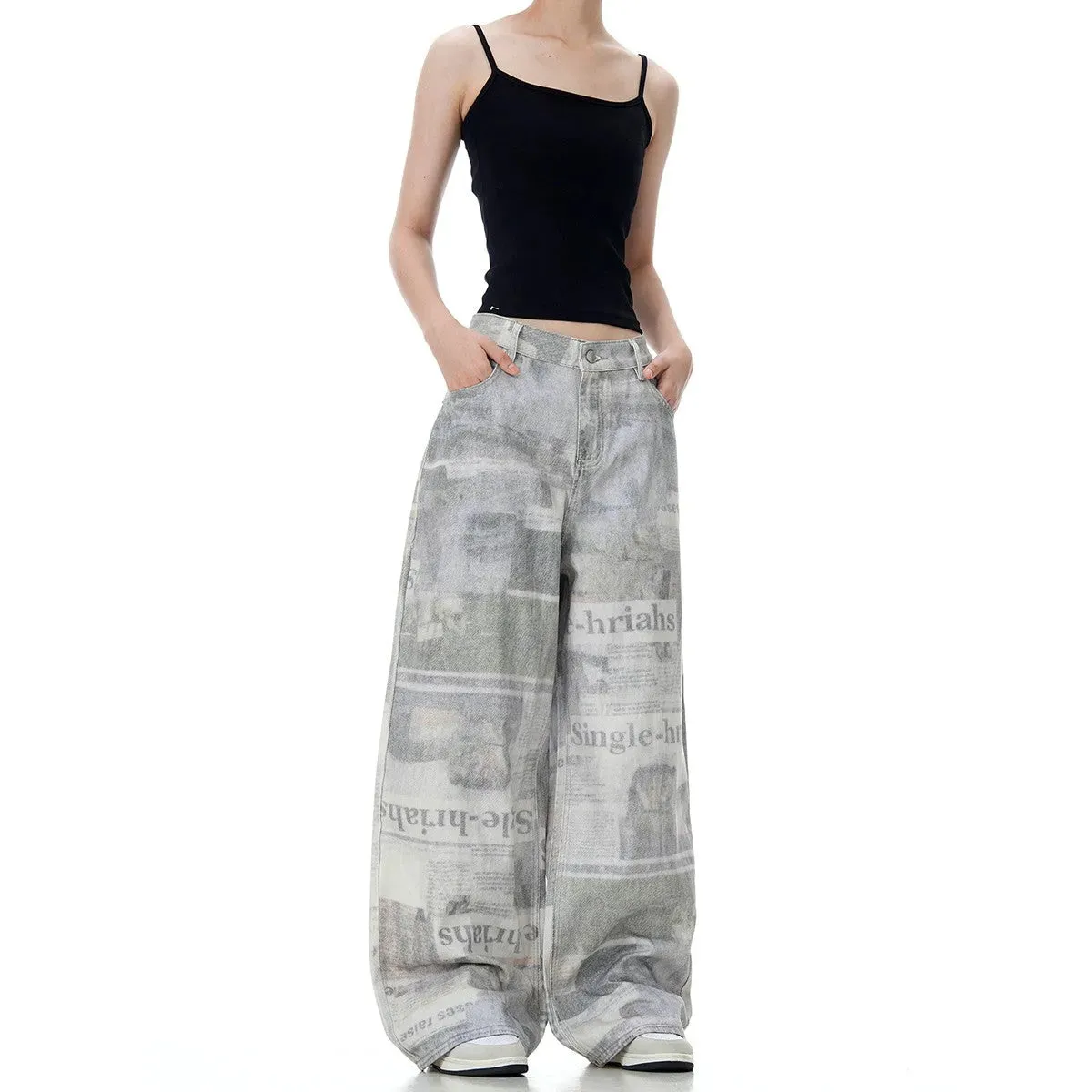 Retro News Baggy Jeans