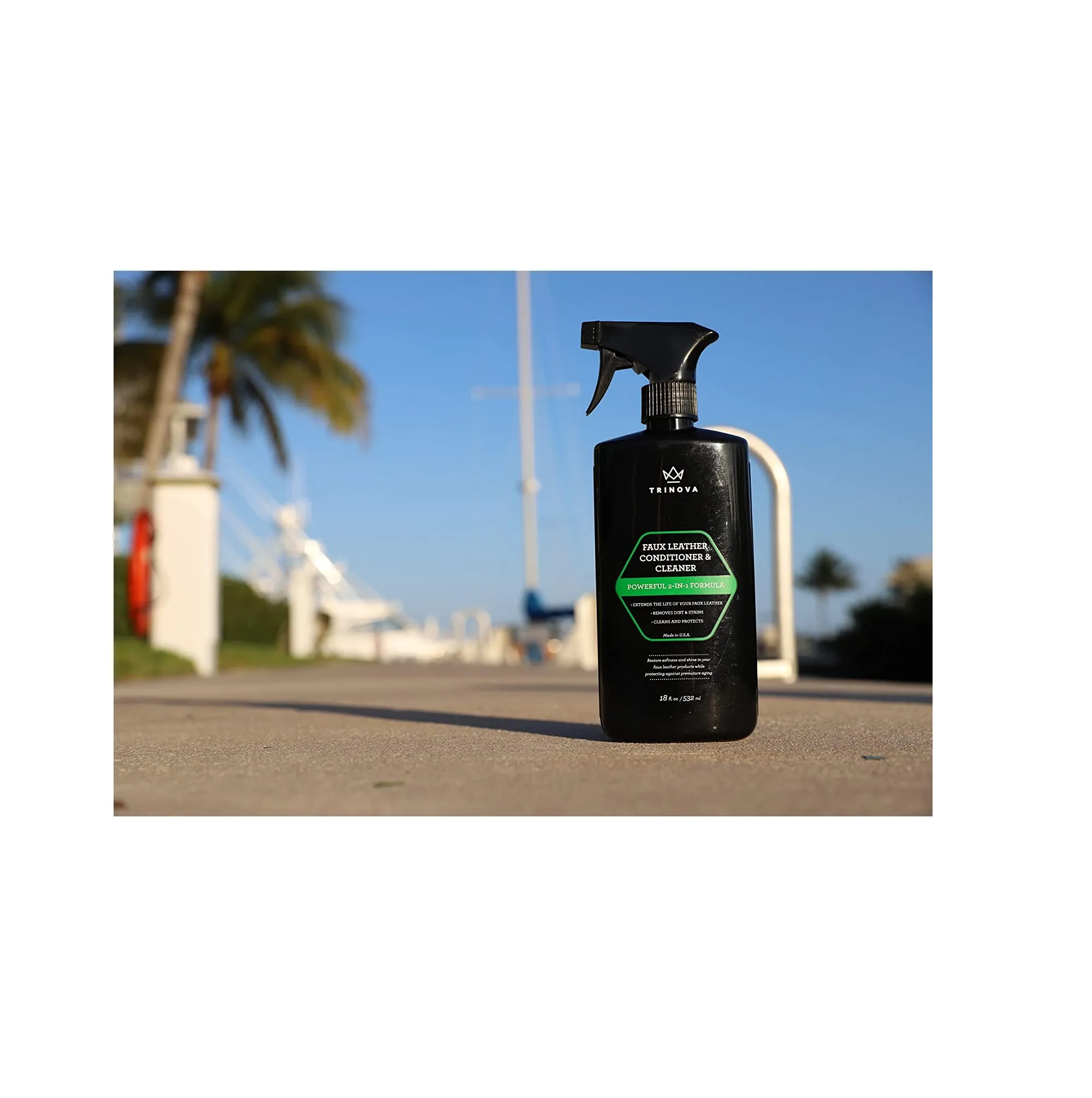 TriNova Leatherette Vinyl and Faux Leather Cleaner & Conditioner - Keep Seats Jackets Pleather Handbags Sofas Couches Shoes Boots & More Looking New 1.3lb