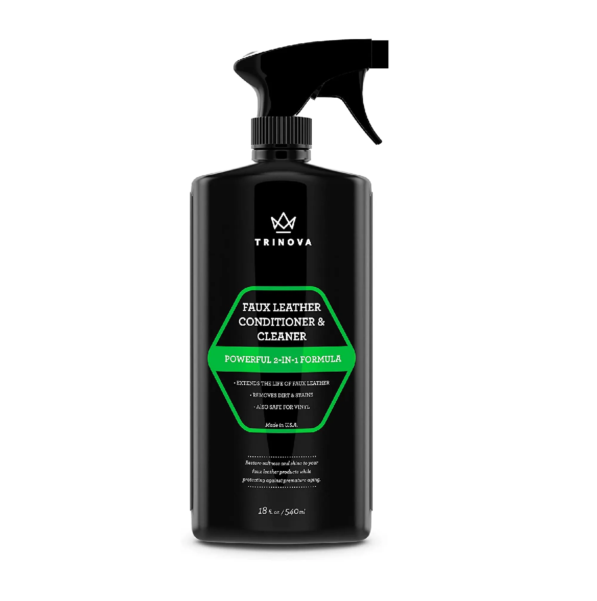 TriNova Leatherette Vinyl and Faux Leather Cleaner & Conditioner - Keep Seats Jackets Pleather Handbags Sofas Couches Shoes Boots & More Looking New 1.3lb