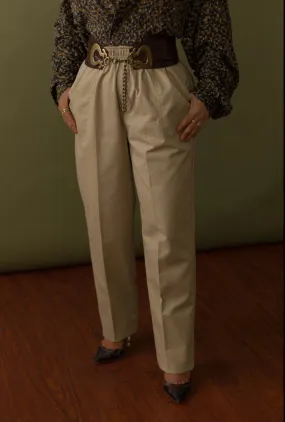 Vintage Tan Tapered Trousers (26W)