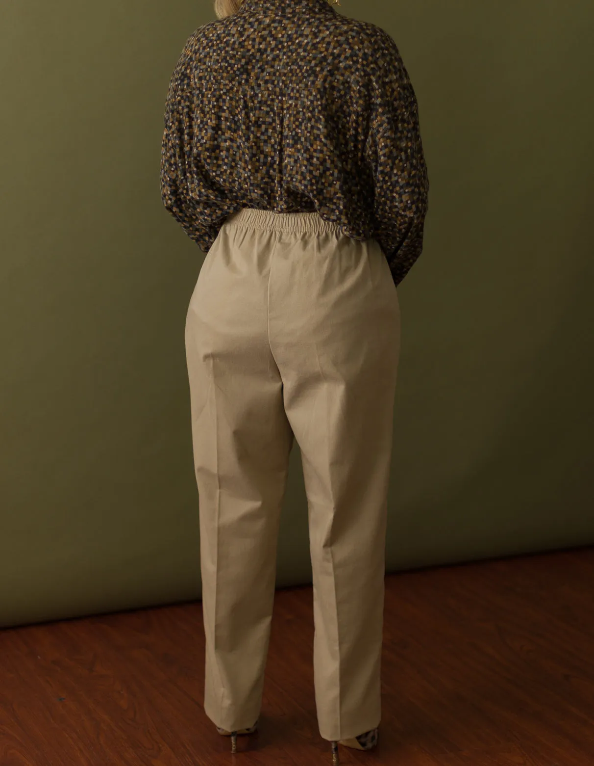 Vintage Tan Tapered Trousers (26W)